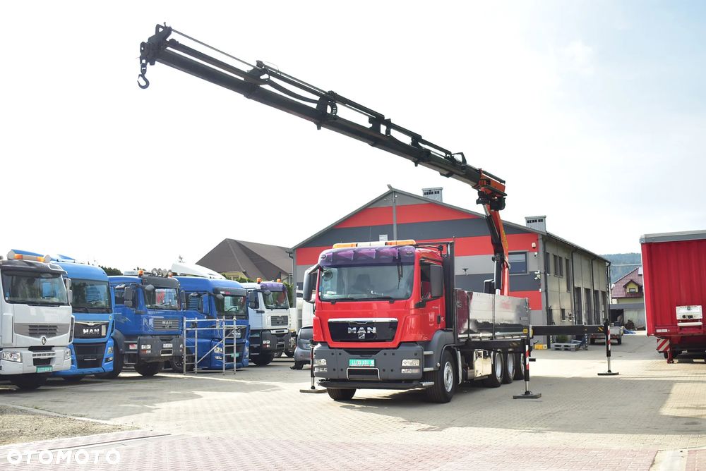 MAN TGS 35.480 Tridem 8x4 /Skrzynia 7.20m./ Palfinger PK 34002 SH/ Wciągarka/ 8 Segmentów/ 22m. / 5 i 6 Funcja/ Rotator/ Pilot/  Manual/ Euro 5/ Autokran/ Ladekran/ Kran/ HDS/ Seilwinde / Sprowadzony ! - 16