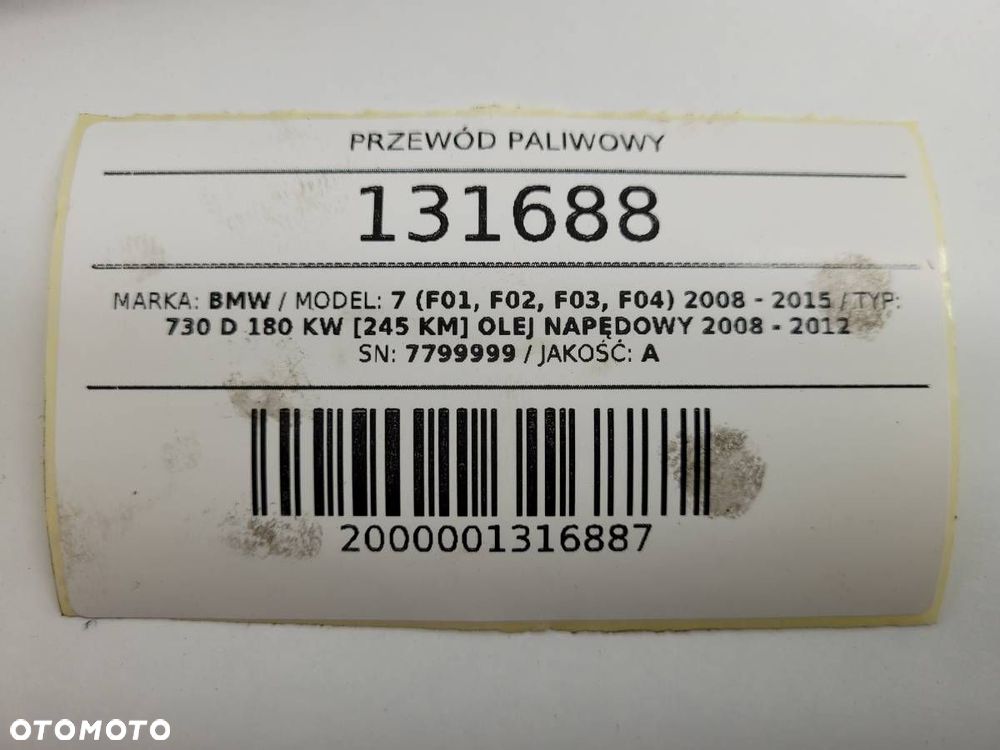 PRZEWÓD PALIWOWY BMW 7 F01 730D 3.0D 245KM 7799999 - 7