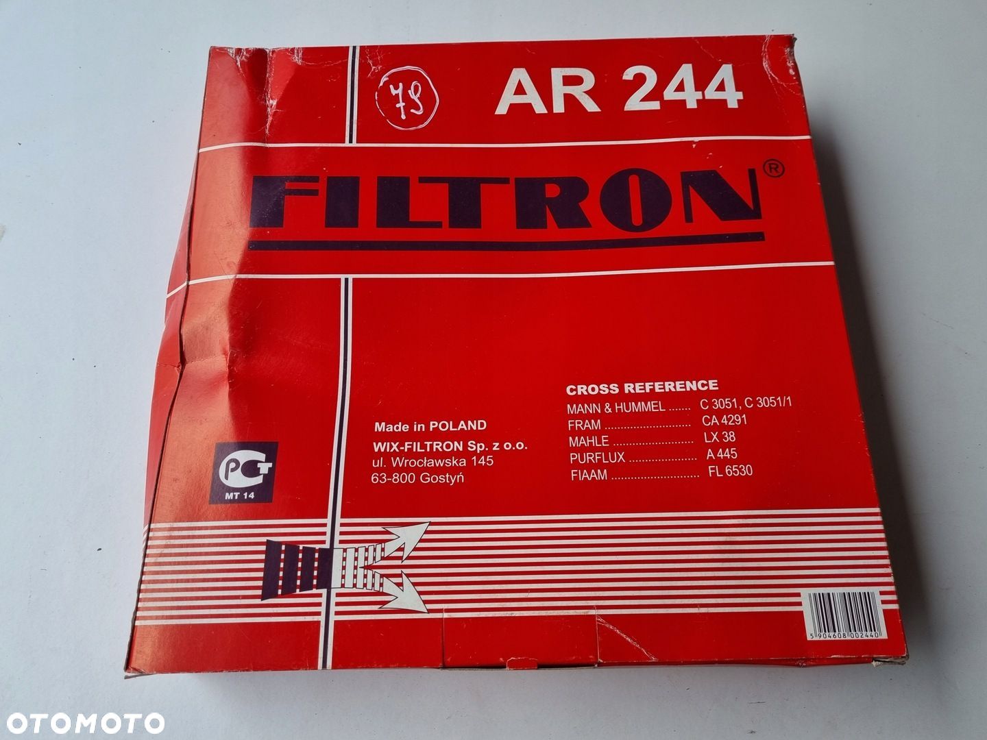 Renault 18 Fuego 1.4 1.6 B Volvo 340 360 1.4 1.7 B FILTR POWIETRZA AR244 - 1