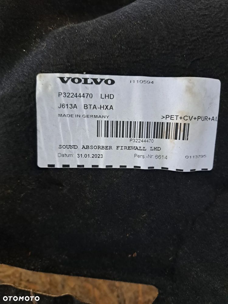 Wygłuszenie ściany grodziowej VOLVO XC60 II OE 32244470 - 3