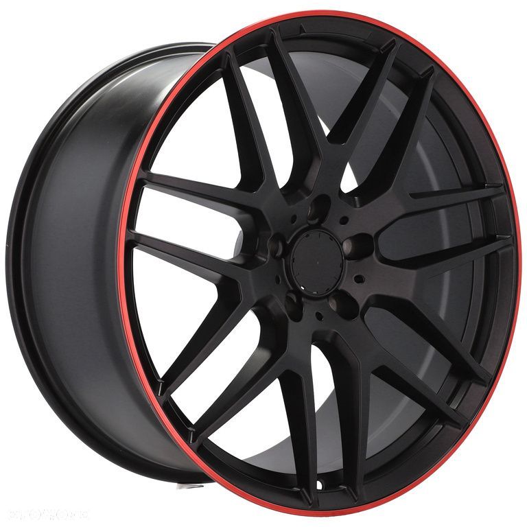 4x Nowe Felgi 21 m.in. do MERCEDES Klasa G W460 W461 W463 AMG Czarne Czerwony Rant - FE115 (HE762) - 3