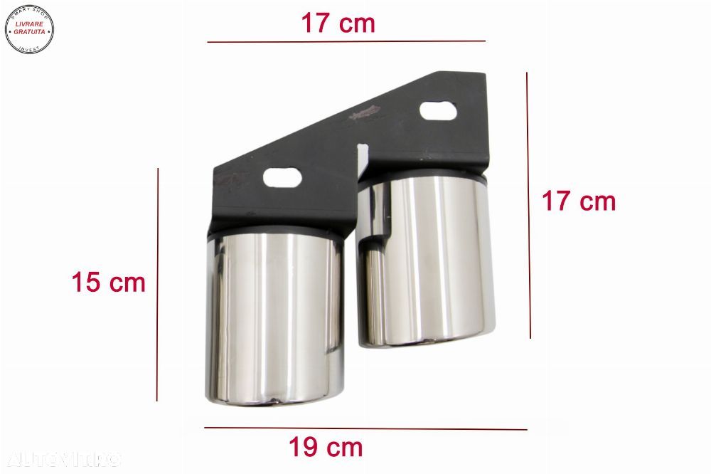 Ornamente Evacuare Audi A4 B8 B9 (2009-up) S4 Quad Design- livrare gratuita - 5