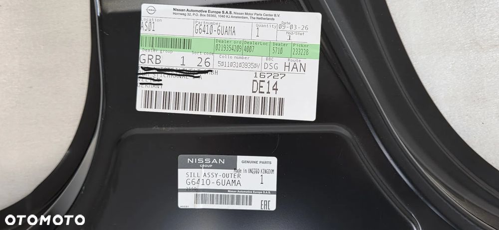 POSZYCIE PRAWE PROGU PRÓG SŁUPEK NISSAN QASHQAI III J12 2021- G6410-6UAMA - 3