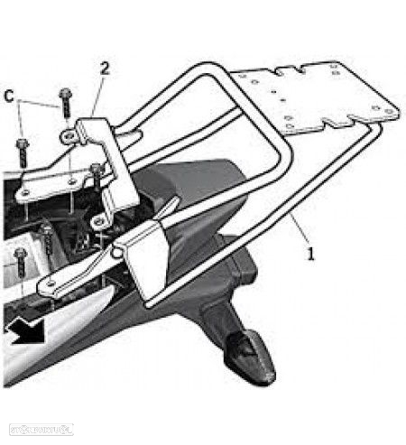 kit fixaçao top case shad honda cbr 125 / 250 / 300 - 2