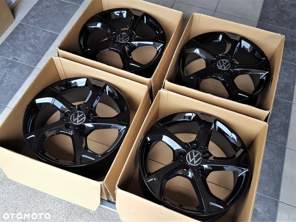 Alufelgi 18 5x112 VW Golf Passat Touran Caddy Jetta T-Roc Eos Czarne ! 629# - 6