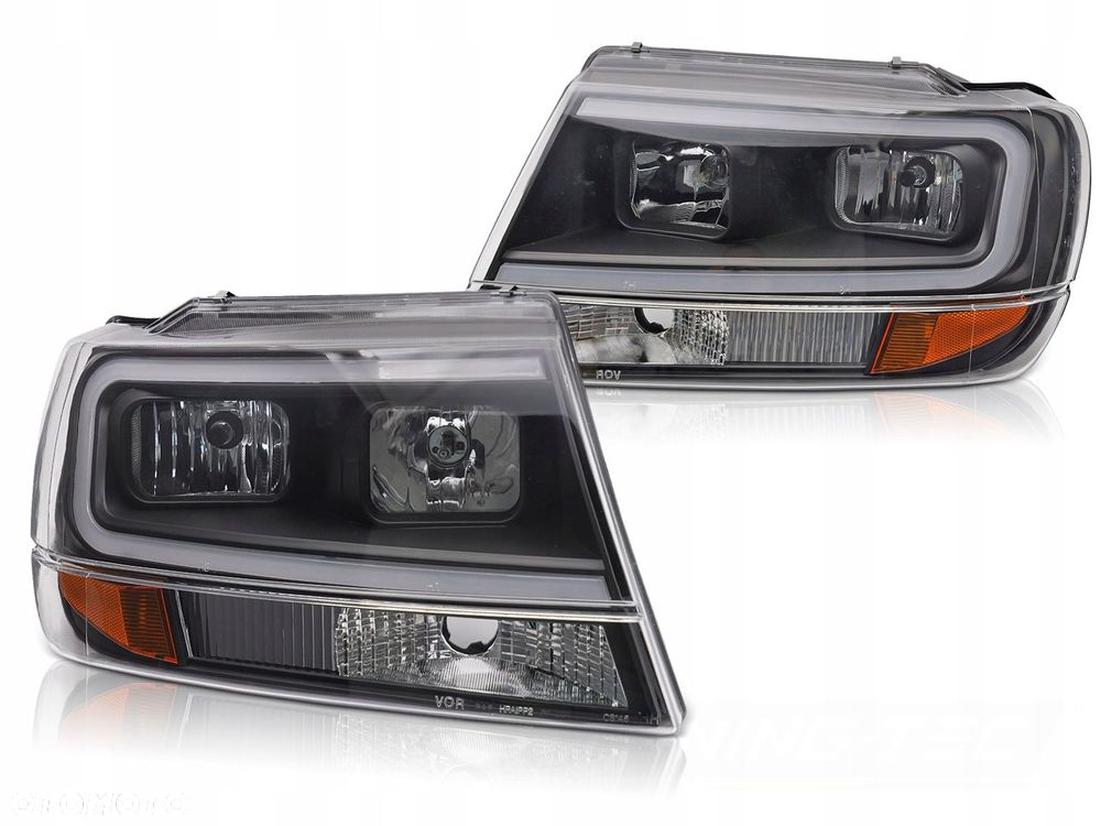 Reflektory Lampy kpl Tube LED Neon Black Tuning Jeep Grand Cherokee WJ 99- - 9
