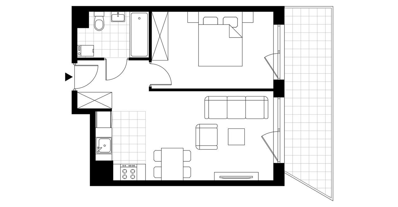 2-pokojowe mieszkanie 42m2 + balkon Bezpośrednio - Pełny obrazek: 3/23