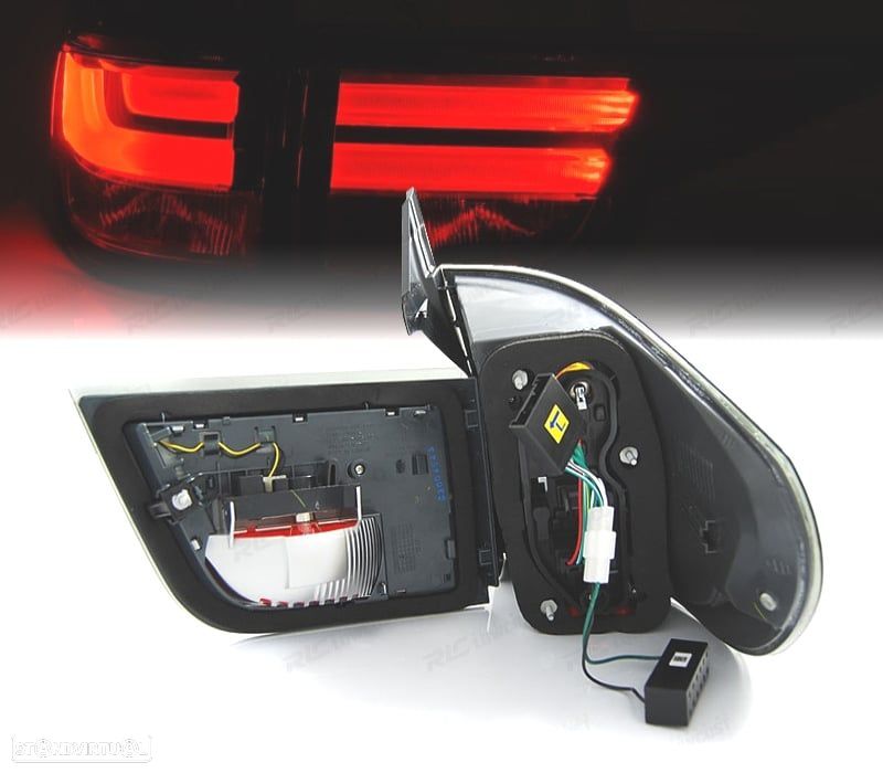 FAROLINS TRASEIROS LED LIGHBAR PARA BMW X5 E70 07-10 VERMELHO BRANCO - 2