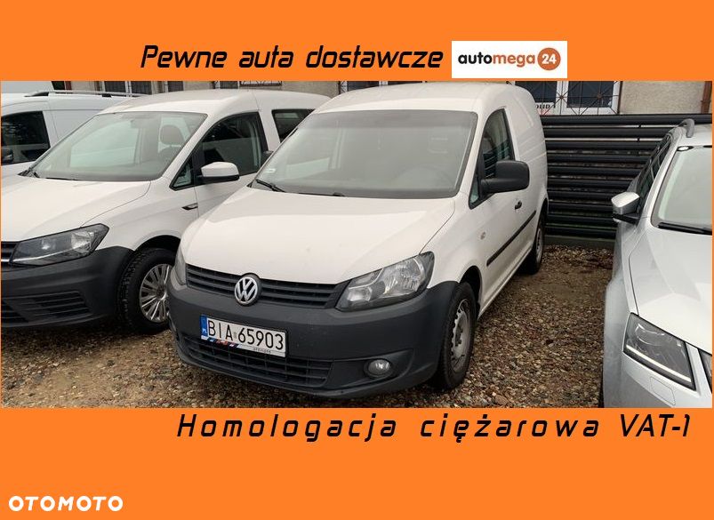 Volkswagen CADDY L1 1.6 TDI 102KM Boczne drzwi przesuwne, Tylne drzwi skrzydłowe, Homologacja cięż. VAT1, Duża ładowność 741kg, na resorach! (nie sprężyny!)  Hak 1500kg Opony Zimowe - 1