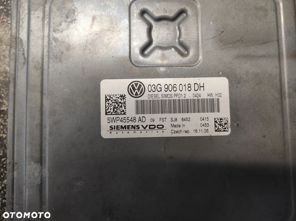 KOMPUTER STEROWNIK SILNIKA 2.0 TDI 03G906018DH DIESEL SIMOS PPD1.2 HW:H32 5WP45548AD WYSYŁKA !!!! - 2