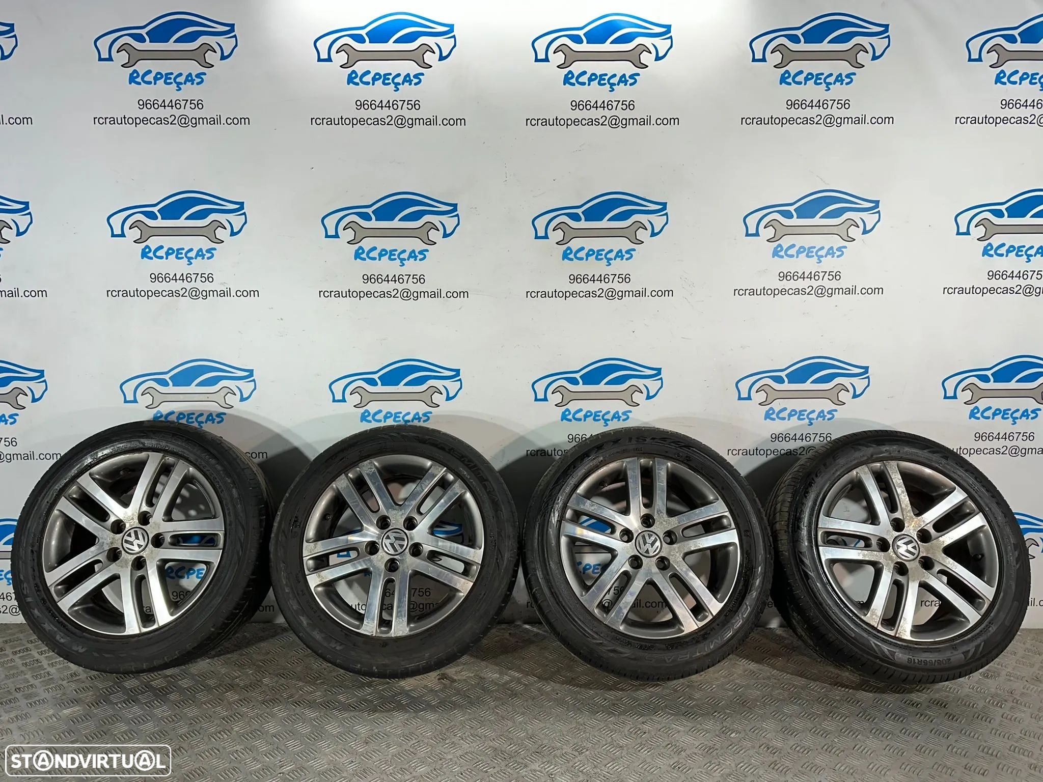 .Conjunto Jantes 16 Originais VW Touran 6.5J ET50 5x112 1K0601025BM - 1