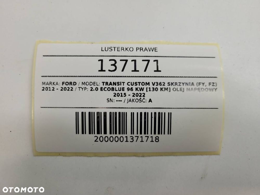 LUSTERKO PRAWE FORD TRANSIT CUSTOM I USZKODZONE 6 PIN EUROPA - 11