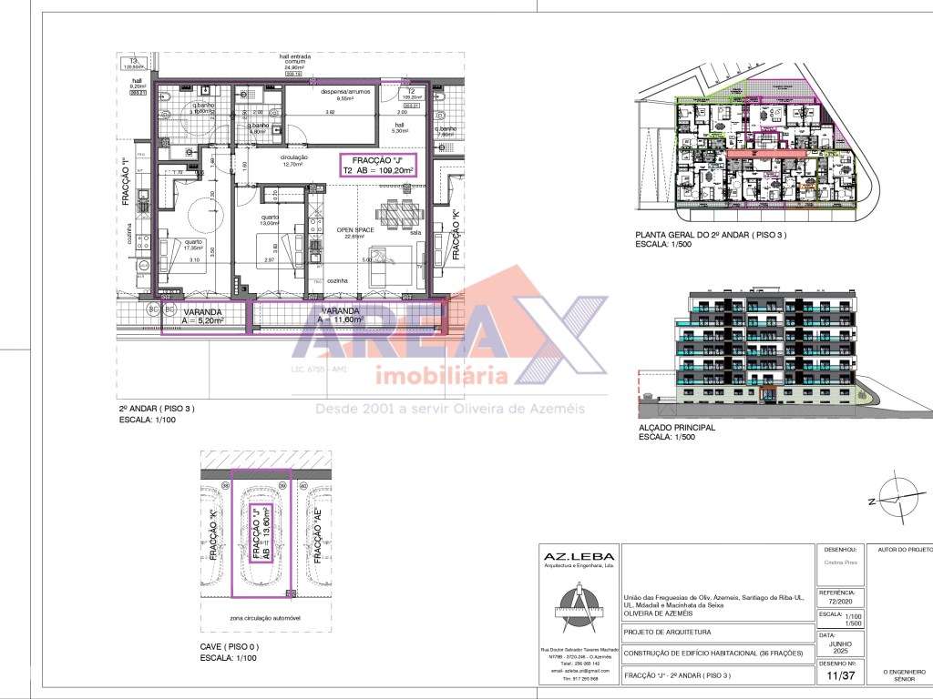 FRAÇÃO J - 2º andar - T2+1 - 1 lugar de garagem - Grande imagem: 2/14