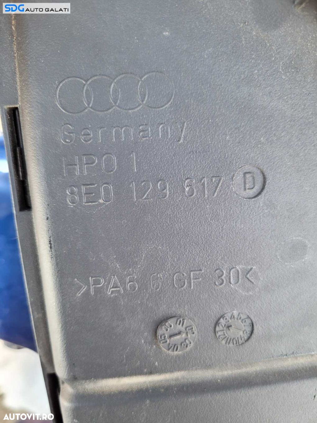Conducta Racord Tub Tubulatura Deflector Admisie Aer Audi A4 B7 2.0 TFSI BWE BGB BUL BPG BYK BWT BPJ 2005 - 2008 Cod 8E0129617D [L2643] - 2