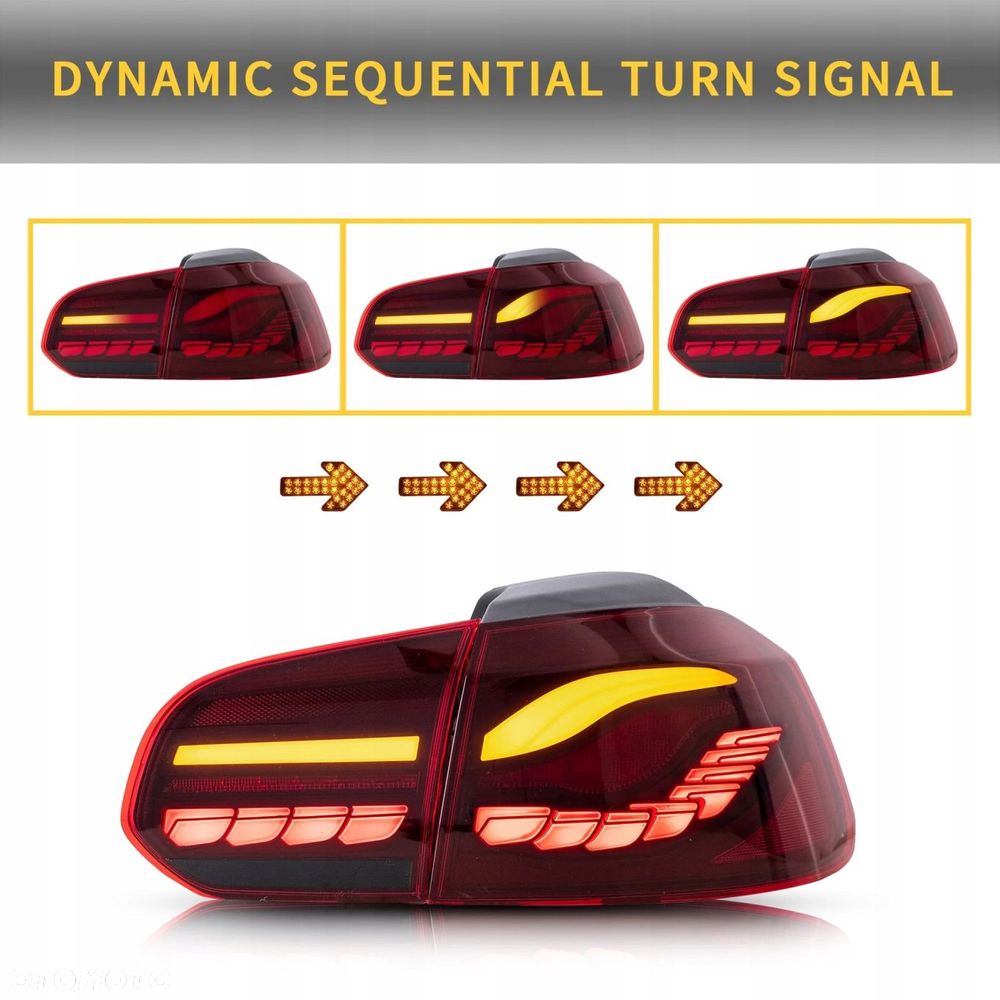 Lampy tyl kpl Vland Full Led Oled GTS look Tuning VW Golf VI 6 5k0 2008-13 - 4