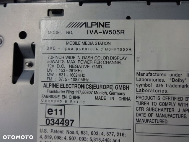 ALPINE IVA-W505R MOBILE MEDIA STATION RADIO - 4