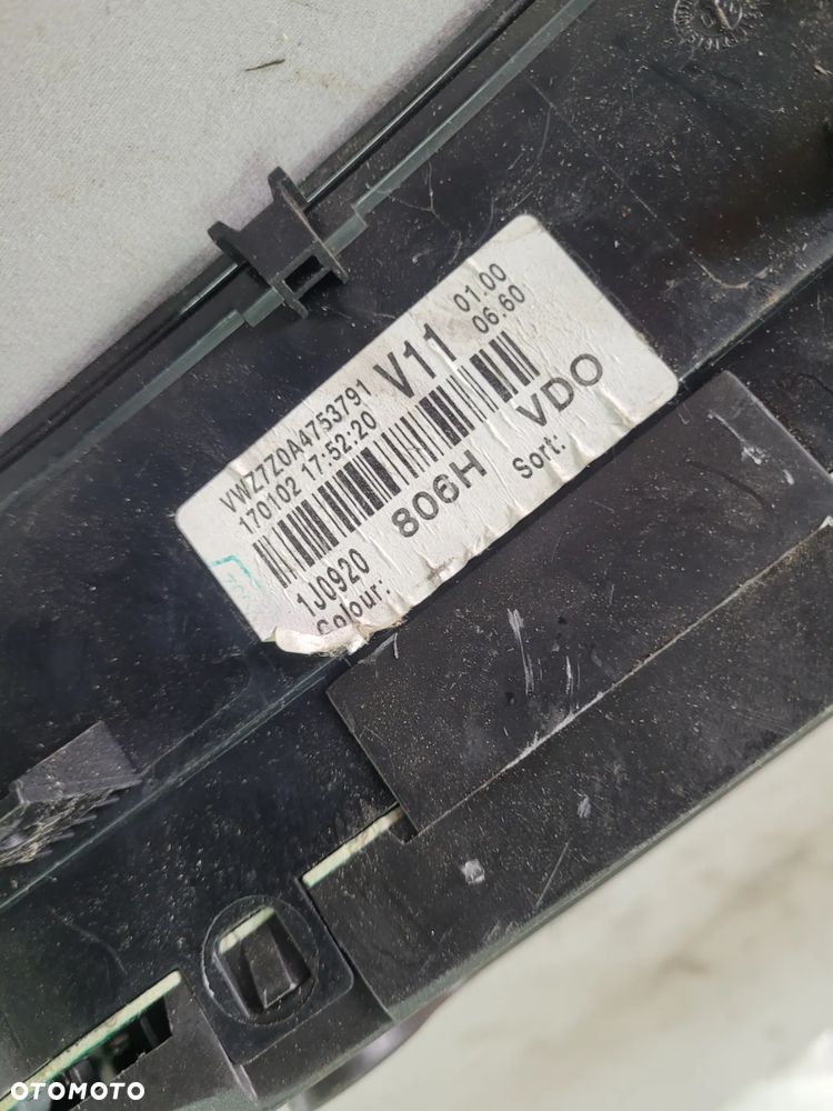 Licznik prędkościomierz VW Golf 4 IV Bora 1,9 TDI 1J0920806H - 3