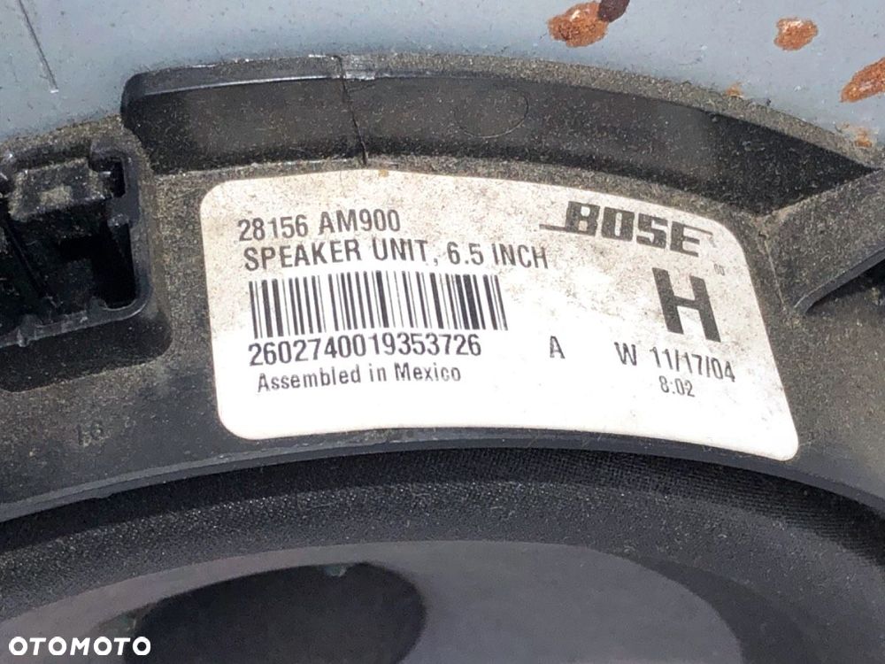 GŁOŚNIKI KOMPLET  NISSAN MURANO I (Z50) 2002 - 2009 3.5 172 kW [234 KM] benzyna 2003 - 2007 - 6