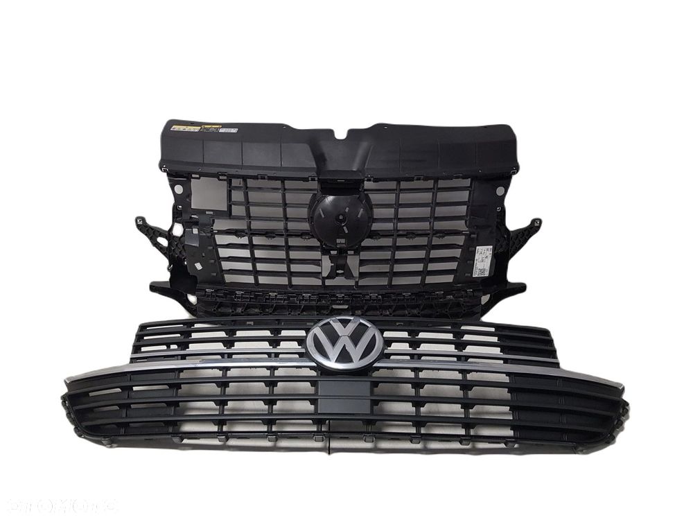 GRILL ATRAPA + WZMOCNIENIE KOMPLET VW T6 LIFT 7LA 7LA853651C 7LA807699D 7L - 1