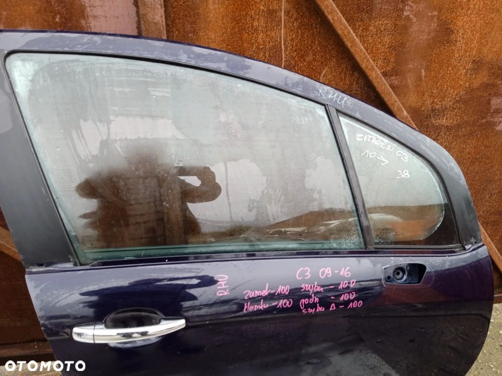 DRZWI PRAWE PRZEDNIE CITROEN C3 09-16 ZAMEK KLAMKA SZYBA PODNOŚNIK EL. KOD KOLORU RHU - 4