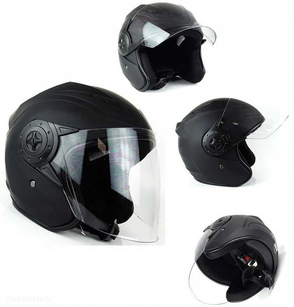 NOWY Lekki KASK Otwarty na Skuter Motor JET Czarny MAT Motocykl XL
