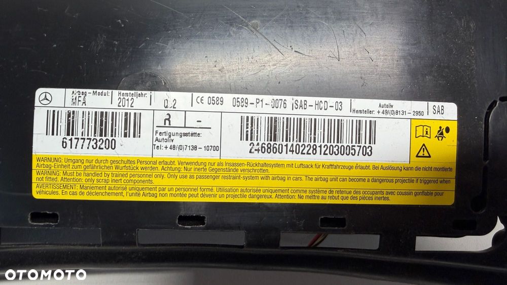 MERCEDES B-KLASA W246 PODUSZKA FOTELA POWIETRZNA AIR BAG PRAWA - 3