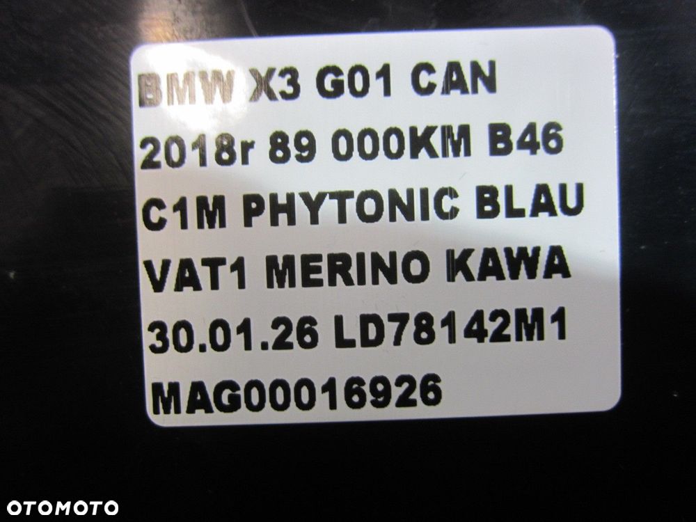 BMW X3 G01 X4 G02 SCHOWEK PO STRONIE KIEROWCY CZARNY 9636709 51459636709 - 9