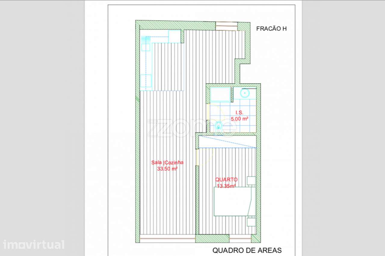 Apartamento novo T1 com 60 m2 situado em Oliveira do Douro, V.N. Gaia. - Grande imagem: 3/18