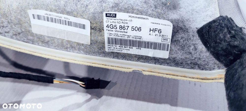 PODSUFITKA AUDI A6 C7 SEDAN 4G5867506 HF6 - 6