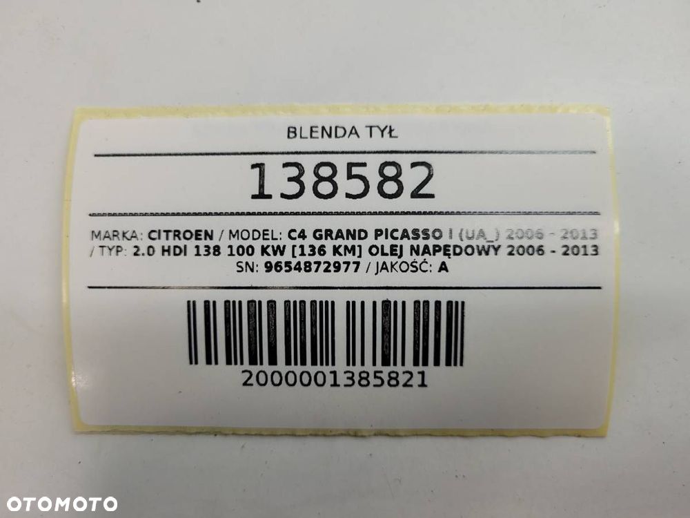 BLENDA KLAPY TYLNEJ TYŁ CITROEN C4 GRAND PICASSO I 9654872977 - 13