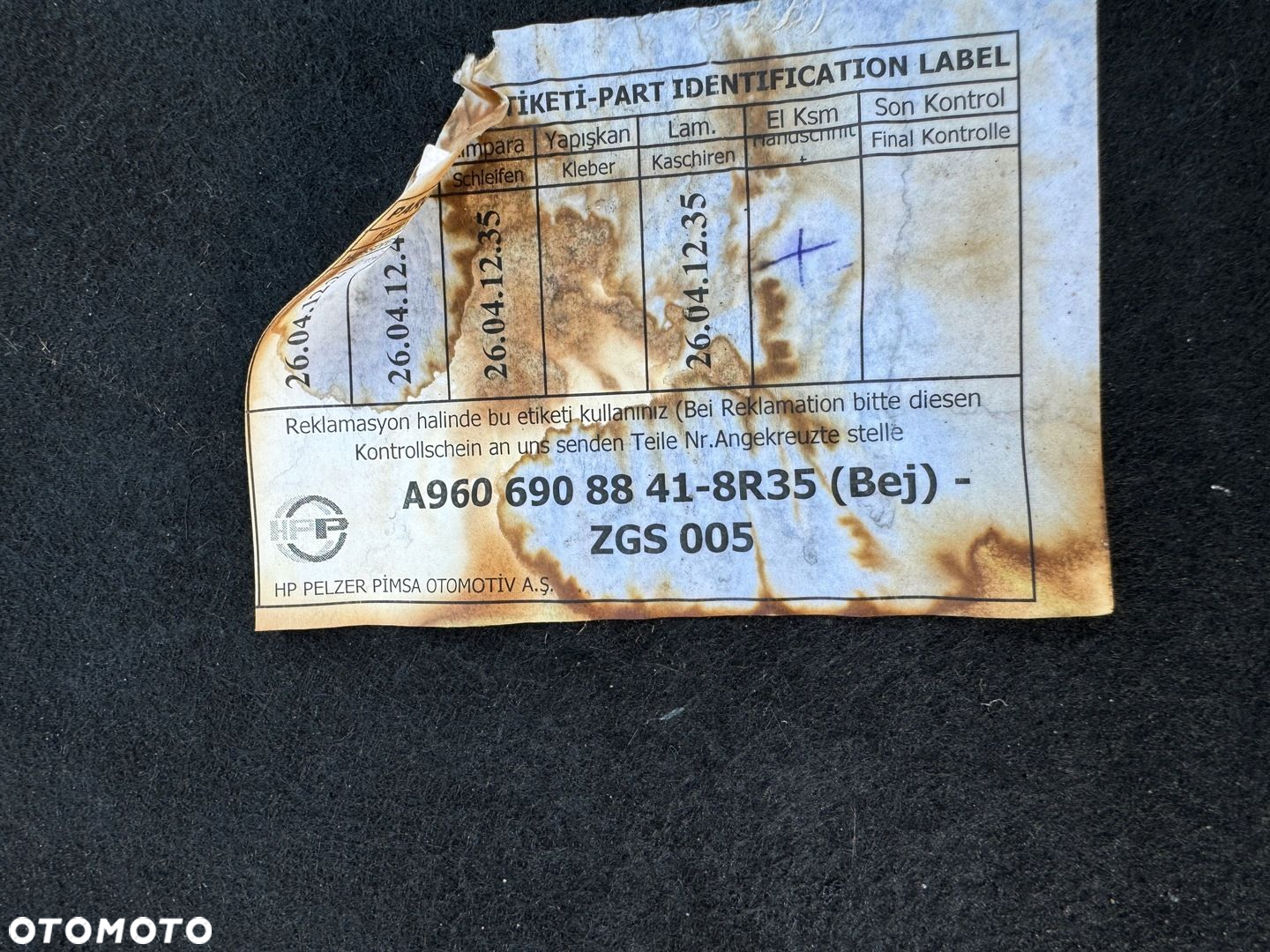 TAPICERKA PLECY NA KLIMATYZACJE MERCEDES ACTROS MP 4 A9606908841 - 3