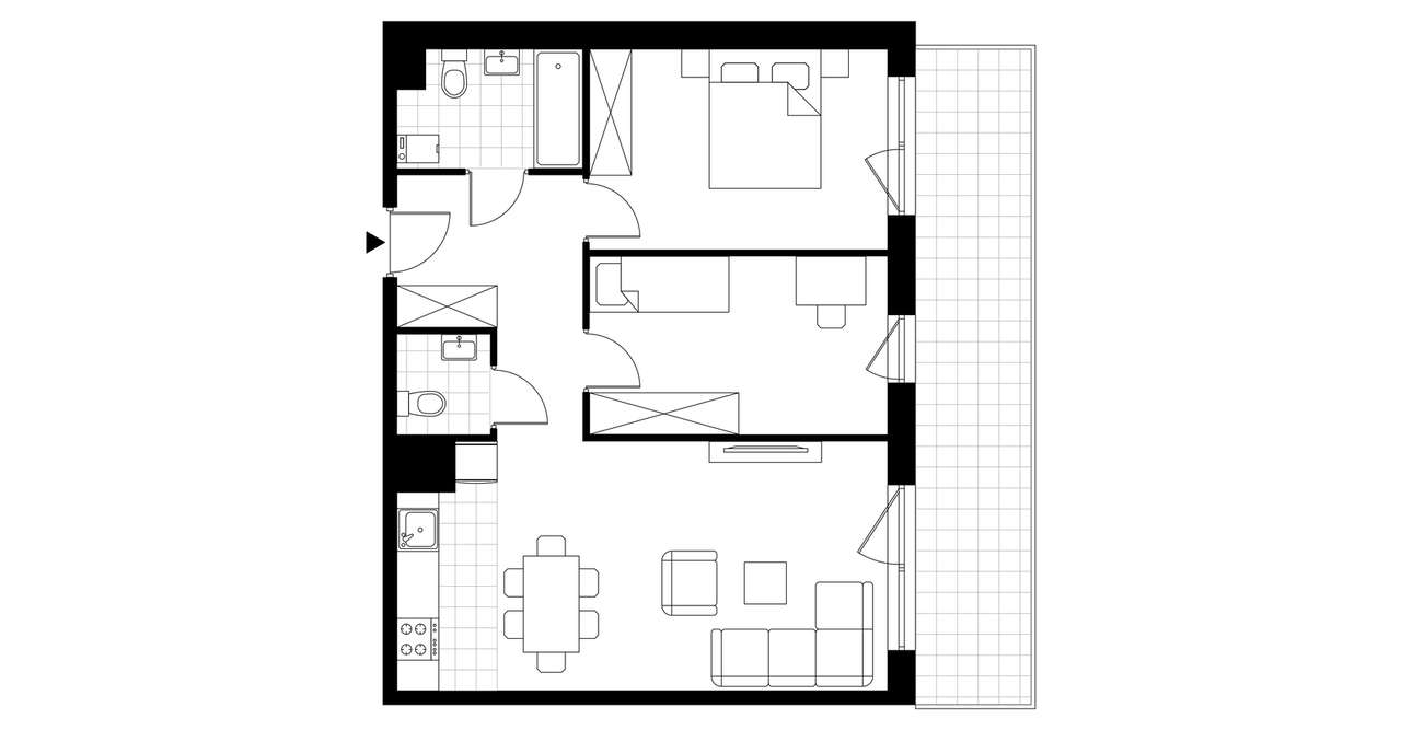3-pokojowe mieszkanie 62m2 + balkon - Pełny obrazek: 3/23