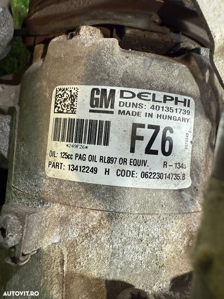 COMPRESOR AC OPEL Astra J / OPEL Meriva B / OPEL Zafira C / OPEL Cascada / 2009-2015 COD OEM 13412249 - 4