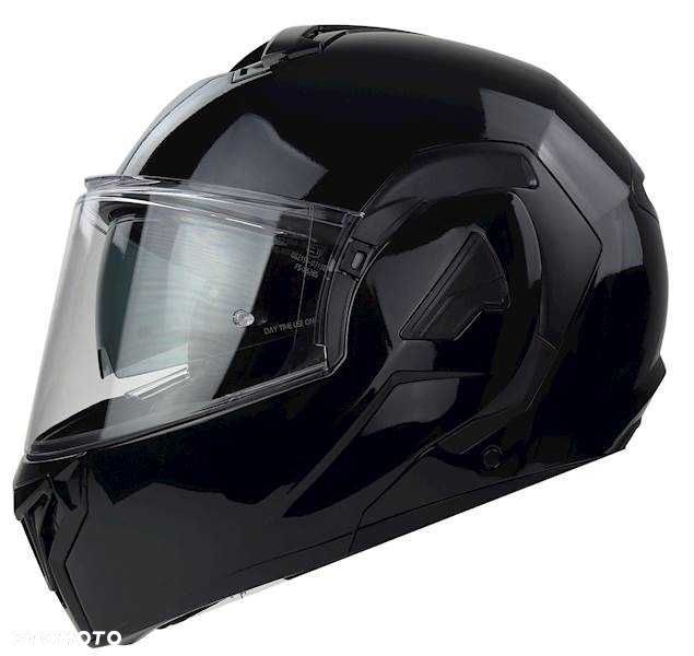 KASK MOTOCYKLOWY Z otwieraną do tyłu szczęką , czarny połysk +PINLOCK - 2