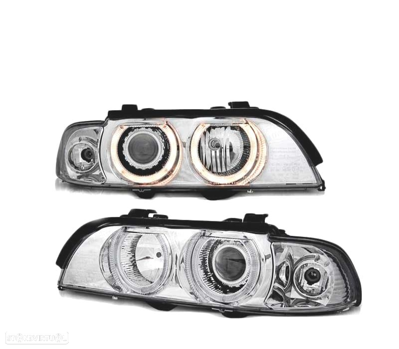 FAROIS ANGEL EYES PARA BMW E39 H7 H7 95-03 CHROME CROMADO - 2