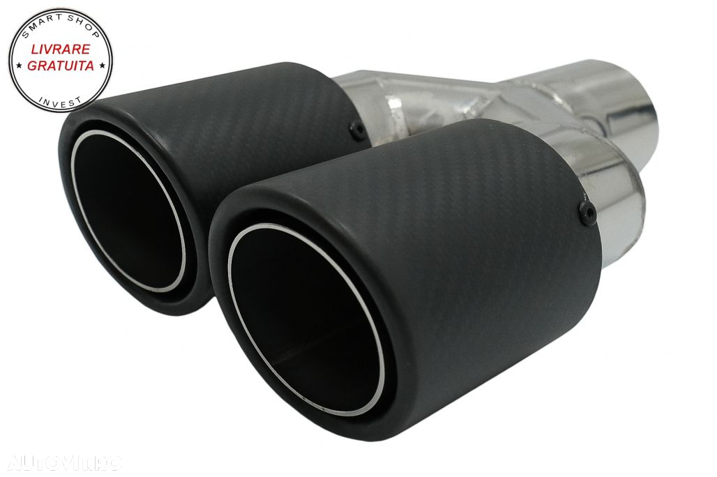 Bara Spate cu Toba Ornament Evacuare Fibra Carbon Mat BMW Seria 3 E46 4D Sedan (19- livrare gratuita - 7