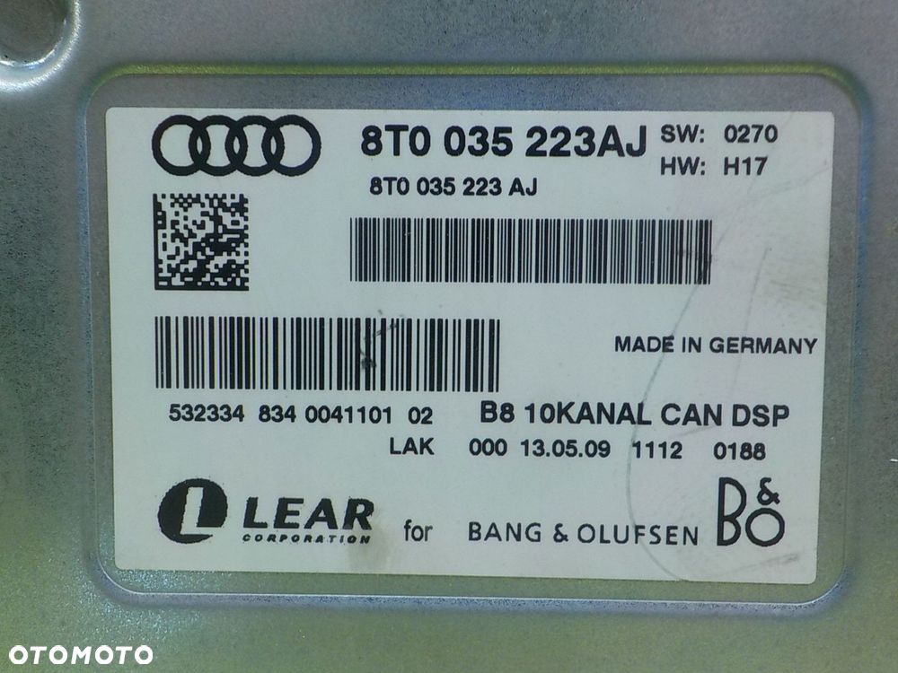 AUDI A5 8T 09r COUPE 2D wzmacniacz 8T0035223AJ - 12