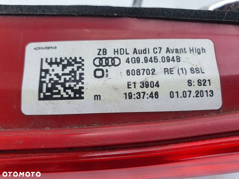 Lampa tył tylna prawa w klape Audi A6 C7 Led Kombi rok 10-14 - 3