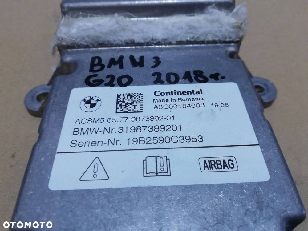 Sterownik airbag BMW 3 G20 31987389201 - 2