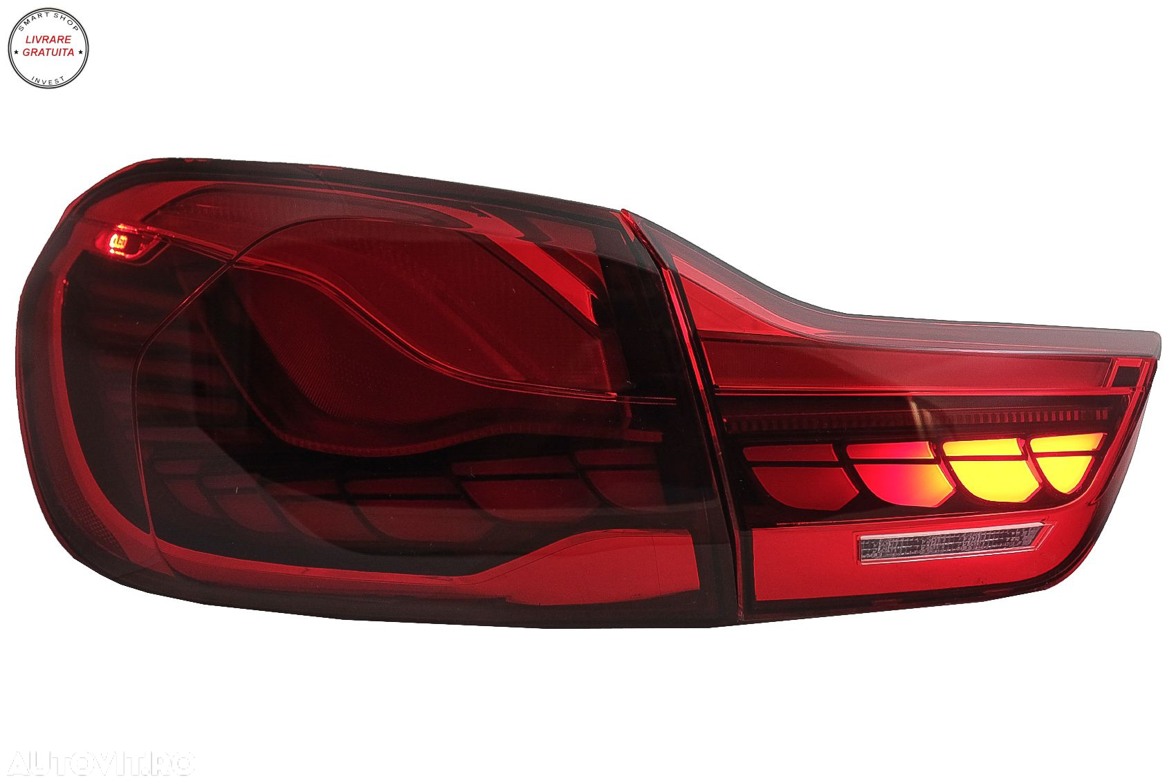 Stopuri OLED BMW Seria 4 F32 F33 F36 M4 F82 F83 (2013-03.2019) Rosu Clar cu Semnal- livrare gratuita - 3