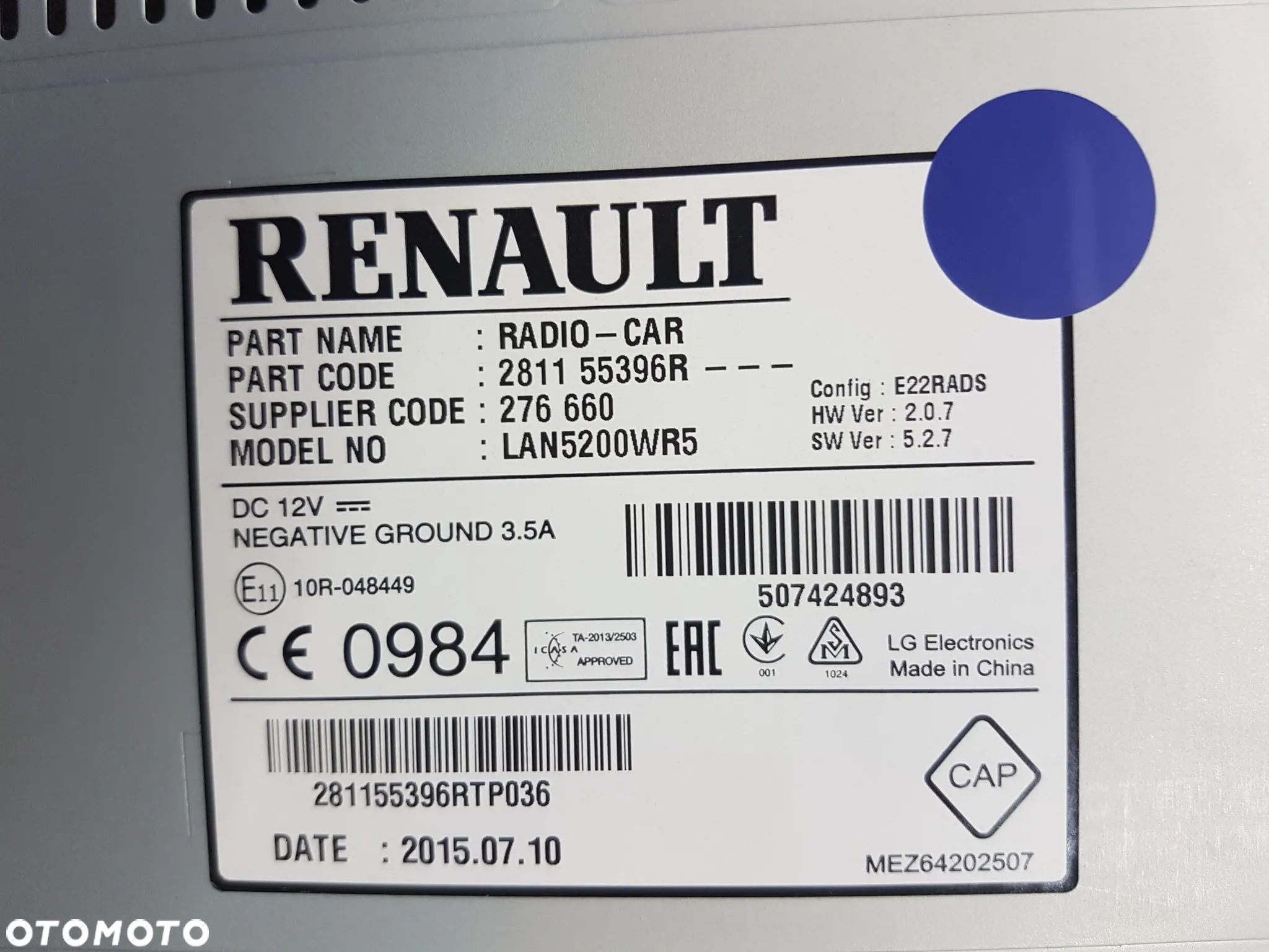 RENAULT DACIA NAWIGACJA ORYGINALNE RADIO FABRYCZNE - 7