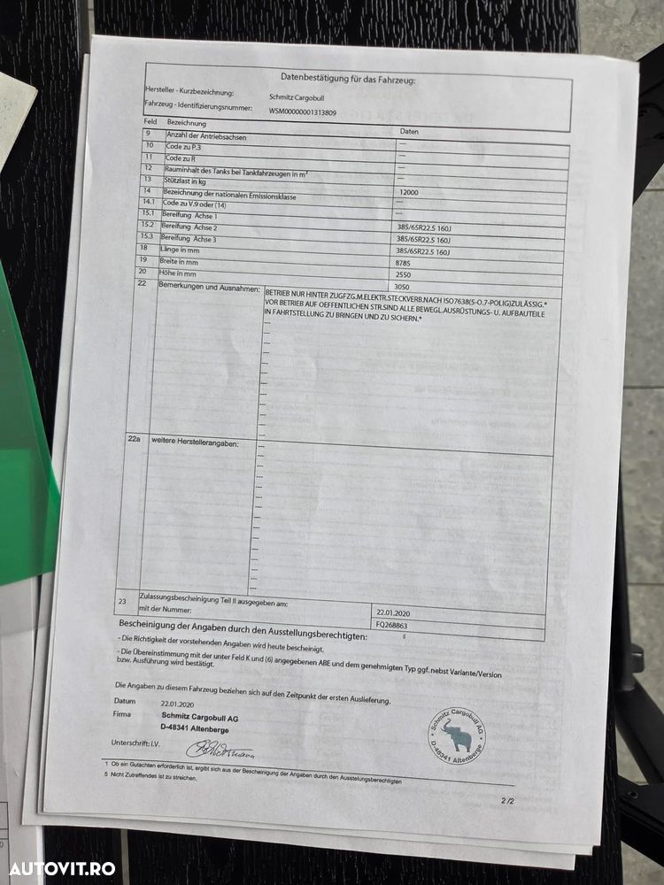 Schmitz Cargobull SCB 26mc, 2020, jante ALUMINIU, scena vizitare, prelata, axa liftabila, rulata doar in GERMANIA, anv 70% ok, masa propie 6,4tone, lung 8,8m, posibilitate leasing 4 ani-PROMOTIE 21.900 EUR+Tva - 39