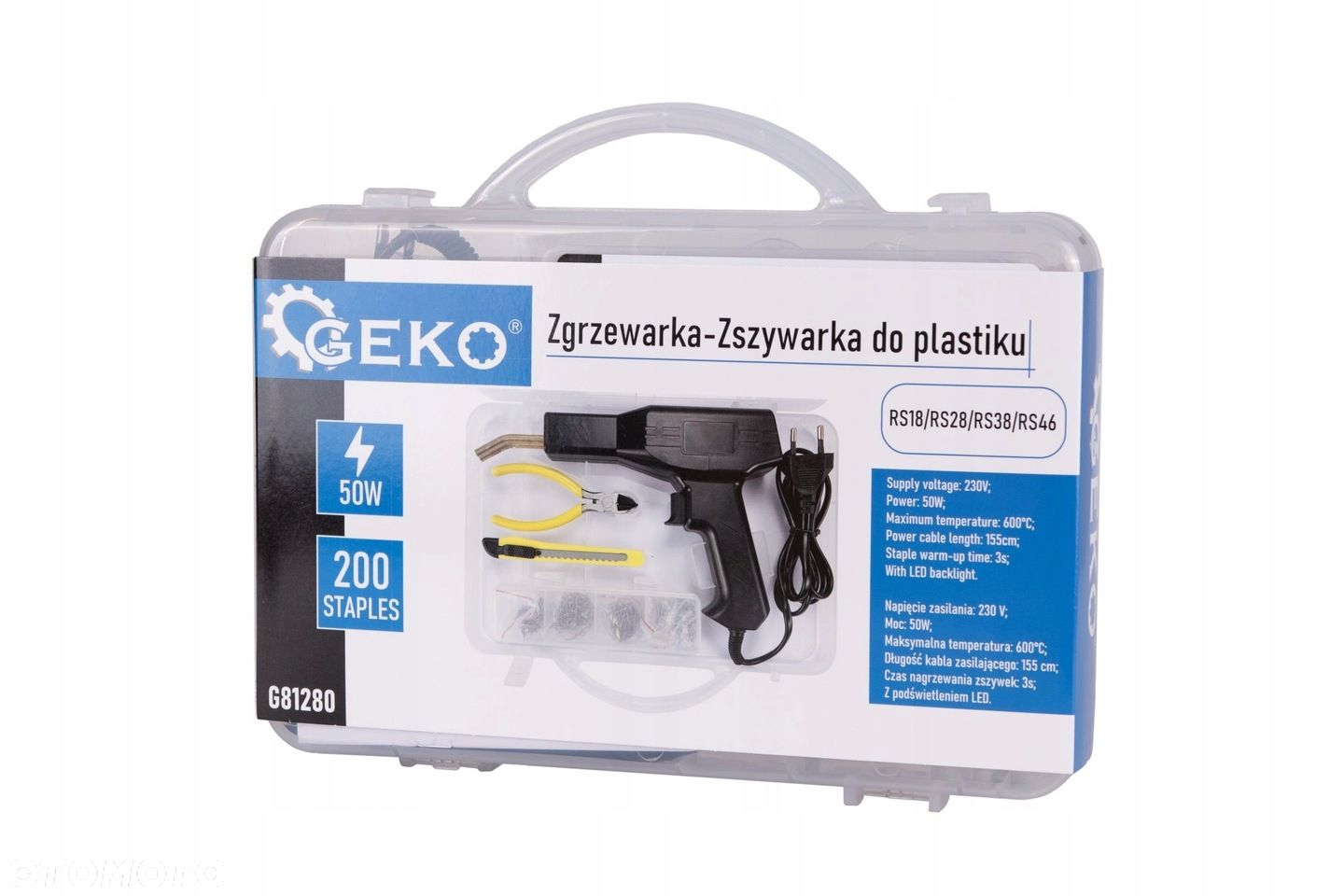 GEKO ZGRZEWARKA-ZSZYWARKA DO PLASTIKU 50W 200 ZSZYWEK WALIZKA OSP G81280 - 3