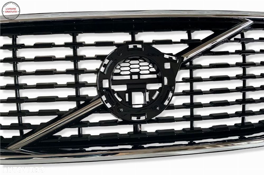 Grila Centrala Volvo XC60 II (2017-2021) Negru Lucios- livrare gratuita - 8