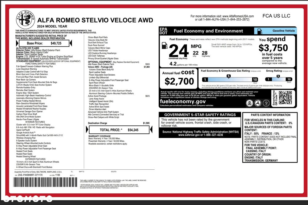 Alfa Romeo Stelvio 2.0 Turbo 16V AT8-Q4 Veloce Ti - 10