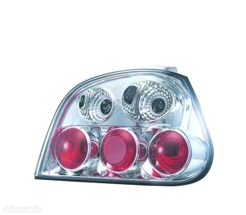 FAROLINS TRASEIROS RENAULT MEGANE 99-02 CROMADO - 1