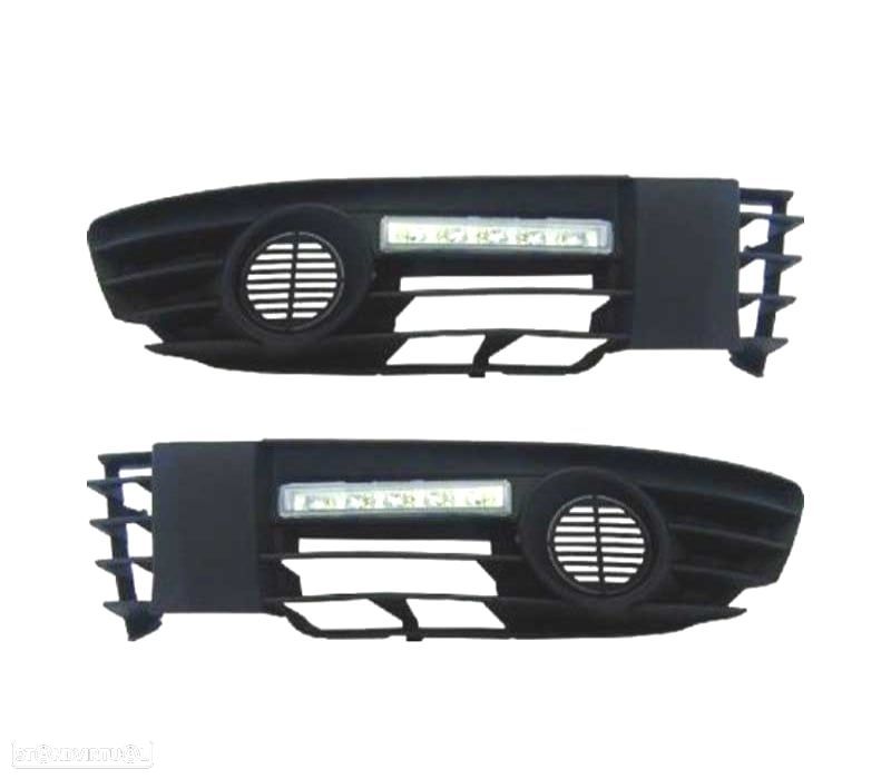 LUZ DIURNA VOLKSWAGEN VW PASSAT 00-05 CRISTAL CLARO CROMADO + REJILLAS - 1
