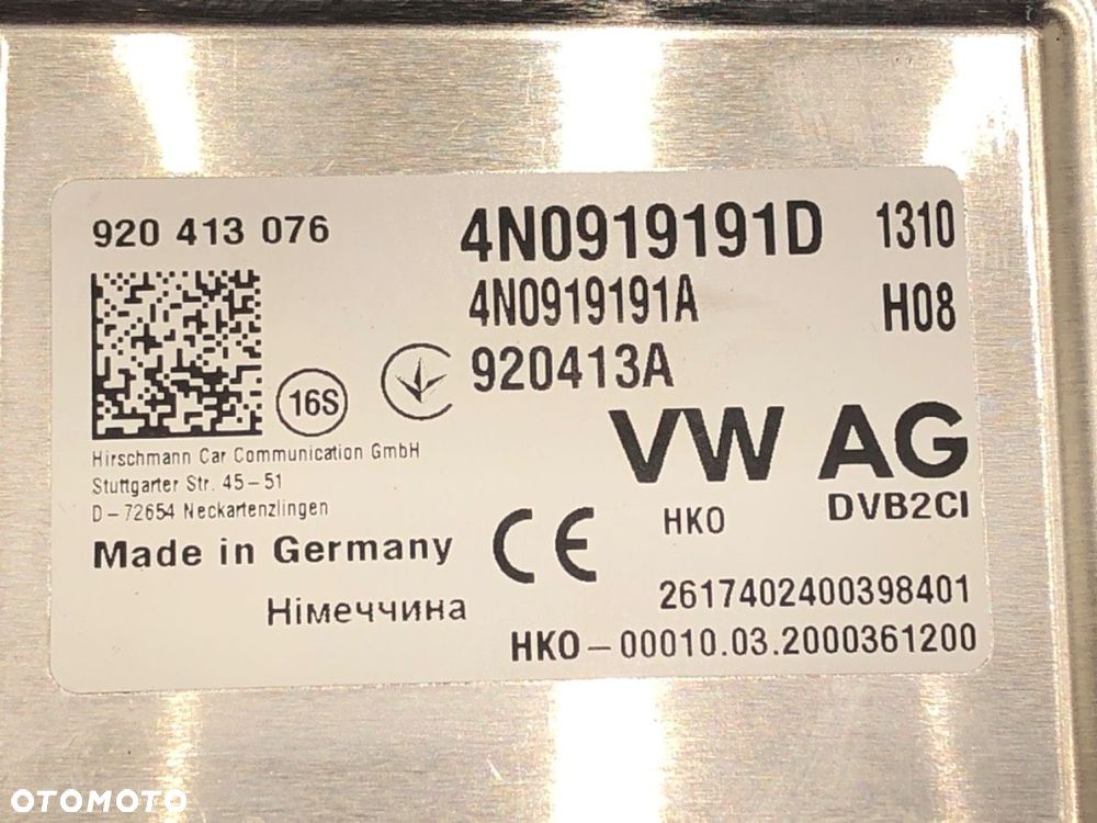 TUNER CYFROWY  AUDI A8 D5 (4N2, 4N8) 2017 - 2022 60 TFSI Mild Hybrid quattro 338 kW [460 KM] Hybryda - 4