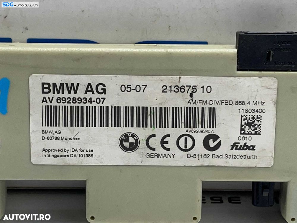 Unitate Modul Calculator Amplificator Antena Radio GPS BMW Seria 3 E90 E91 2004 - 2011 Cod 6928934 6928934-07 21367510 [L3514] - 5