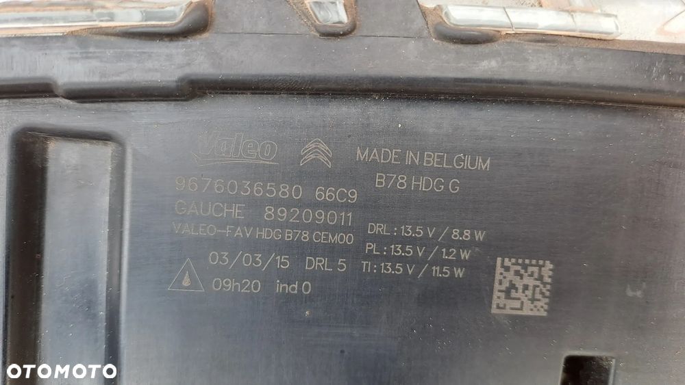 CITROEN C4 GRAND PICASSO LAMPA LED LEWA 9676036580 ŁADNY CAŁY - 3